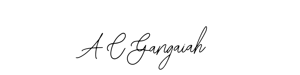 The best way (Bearetta-2O07w) to make a short signature is to pick only two or three words in your name. The name A C Gangaiah include a total of six letters. For converting this name. A C Gangaiah signature style 12 images and pictures png