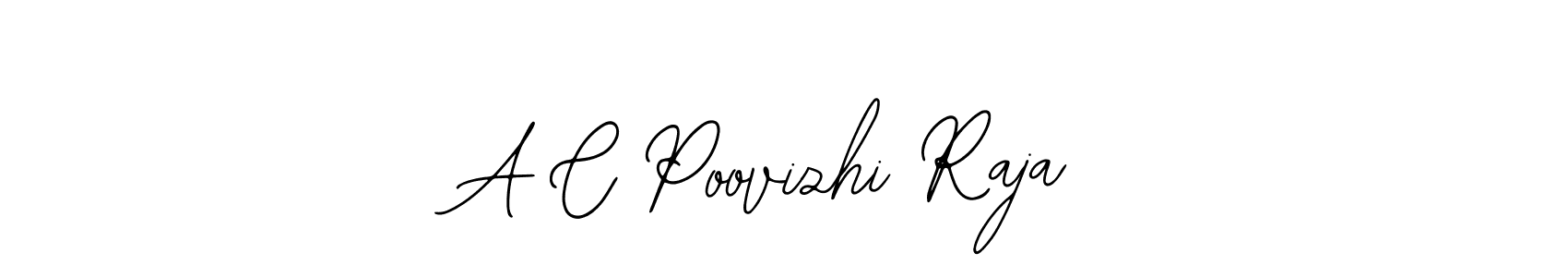 Bearetta-2O07w is a professional signature style that is perfect for those who want to add a touch of class to their signature. It is also a great choice for those who want to make their signature more unique. Get A C Poovizhi Raja name to fancy signature for free. A C Poovizhi Raja signature style 12 images and pictures png