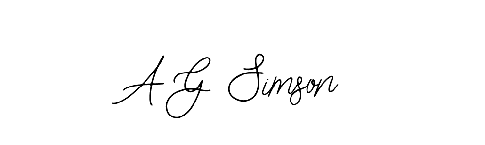 Also we have A G Simson name is the best signature style. Create professional handwritten signature collection using Bearetta-2O07w autograph style. A G Simson signature style 12 images and pictures png