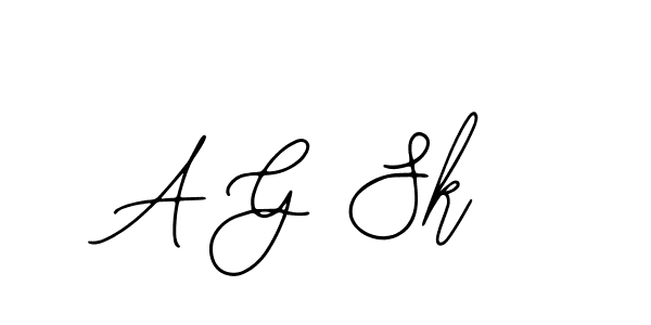 The best way (Bearetta-2O07w) to make a short signature is to pick only two or three words in your name. The name A G Sk include a total of six letters. For converting this name. A G Sk signature style 12 images and pictures png