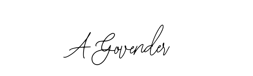 How to make A Govender name signature. Use Bearetta-2O07w style for creating short signs online. This is the latest handwritten sign. A Govender signature style 12 images and pictures png