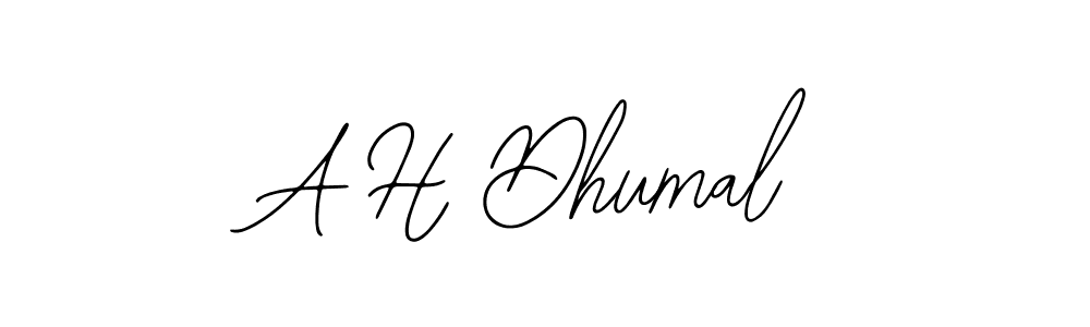 Use a signature maker to create a handwritten signature online. With this signature software, you can design (Bearetta-2O07w) your own signature for name A H Dhumal. A H Dhumal signature style 12 images and pictures png