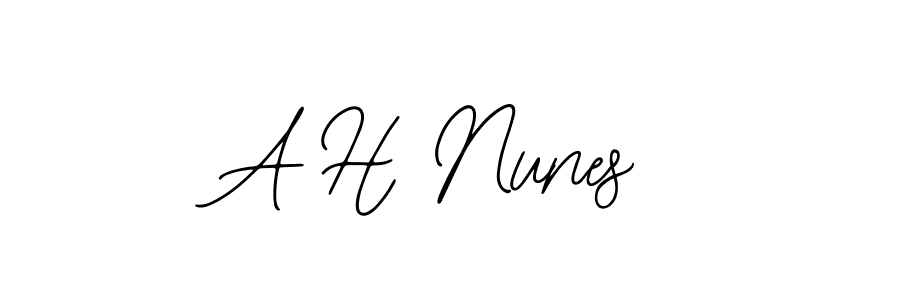 Make a beautiful signature design for name A H Nunes. With this signature (Bearetta-2O07w) style, you can create a handwritten signature for free. A H Nunes signature style 12 images and pictures png