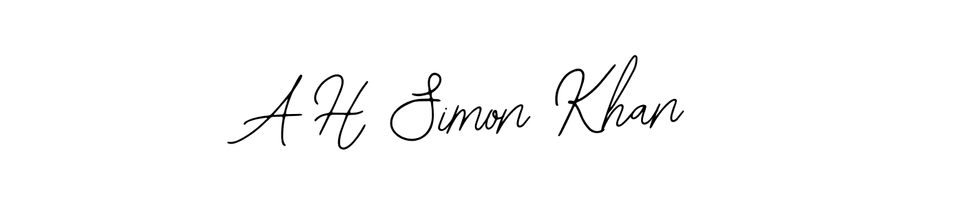 It looks lik you need a new signature style for name A H Simon Khan. Design unique handwritten (Bearetta-2O07w) signature with our free signature maker in just a few clicks. A H Simon Khan signature style 12 images and pictures png