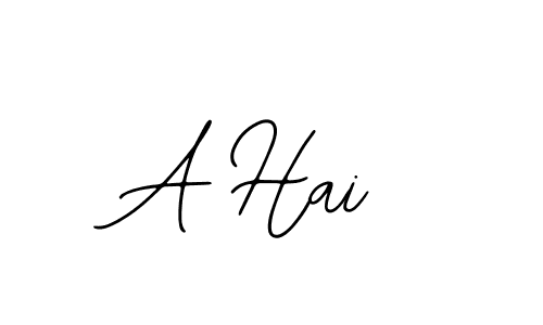 How to make A Hai name signature. Use Bearetta-2O07w style for creating short signs online. This is the latest handwritten sign. A Hai signature style 12 images and pictures png