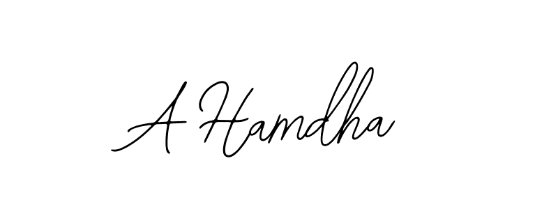 The best way (Bearetta-2O07w) to make a short signature is to pick only two or three words in your name. The name A Hamdha include a total of six letters. For converting this name. A Hamdha signature style 12 images and pictures png