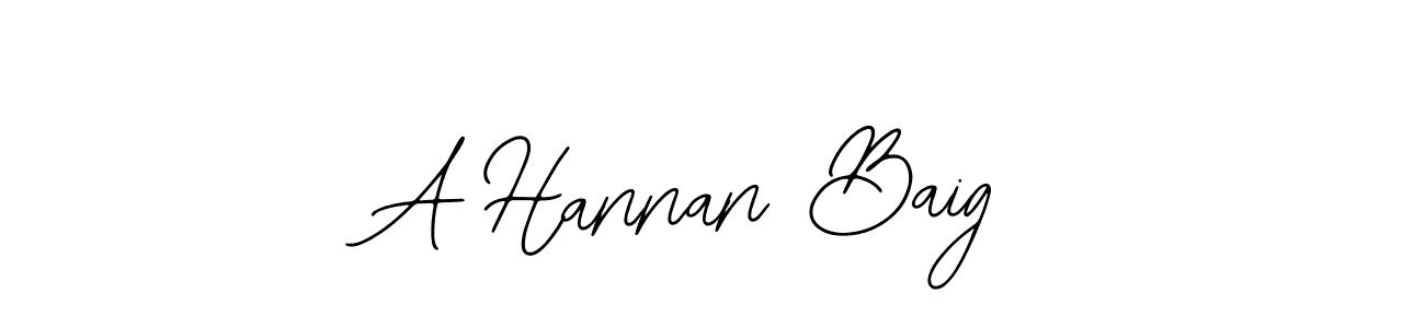 How to make A Hannan Baig name signature. Use Bearetta-2O07w style for creating short signs online. This is the latest handwritten sign. A Hannan Baig signature style 12 images and pictures png