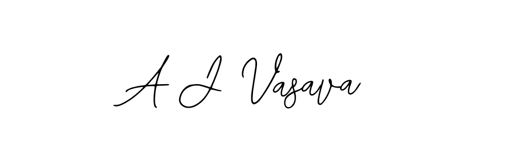 Use a signature maker to create a handwritten signature online. With this signature software, you can design (Bearetta-2O07w) your own signature for name A J Vasava. A J Vasava signature style 12 images and pictures png