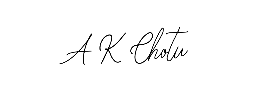 Design your own signature with our free online signature maker. With this signature software, you can create a handwritten (Bearetta-2O07w) signature for name A K Chotu. A K Chotu signature style 12 images and pictures png