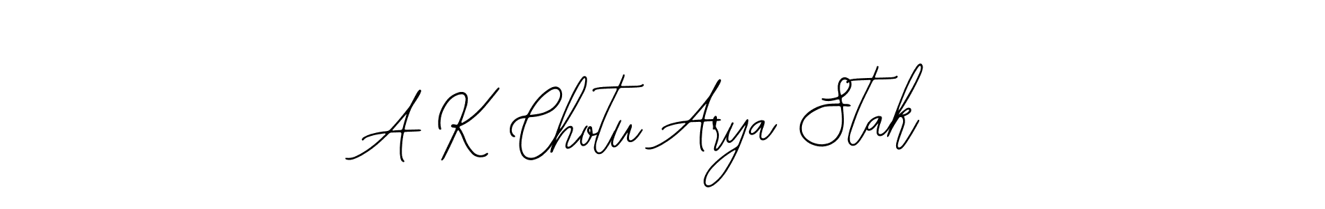 Make a short A K Chotu Arya Stak signature style. Manage your documents anywhere anytime using Bearetta-2O07w. Create and add eSignatures, submit forms, share and send files easily. A K Chotu Arya Stak signature style 12 images and pictures png