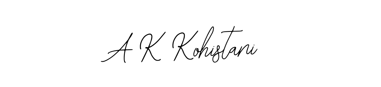 You should practise on your own different ways (Bearetta-2O07w) to write your name (A K Kohistani) in signature. don't let someone else do it for you. A K Kohistani signature style 12 images and pictures png