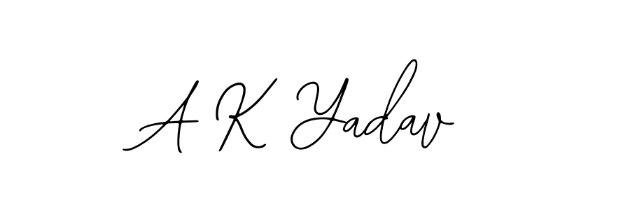 Design your own signature with our free online signature maker. With this signature software, you can create a handwritten (Bearetta-2O07w) signature for name A K Yadav. A K Yadav signature style 12 images and pictures png