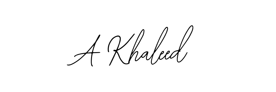 How to make A Khaleed name signature. Use Bearetta-2O07w style for creating short signs online. This is the latest handwritten sign. A Khaleed signature style 12 images and pictures png