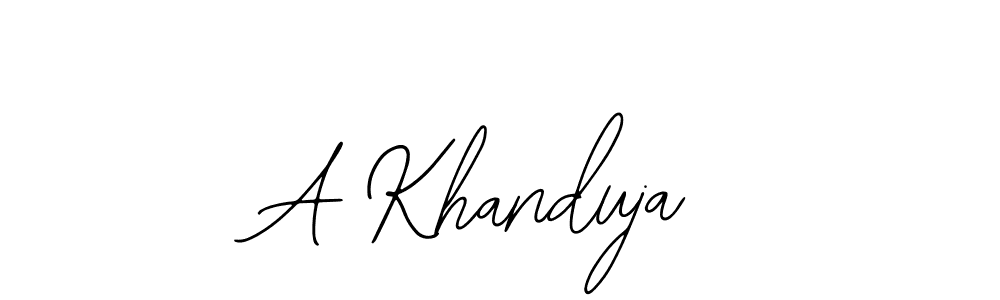 Create a beautiful signature design for name A Khanduja. With this signature (Bearetta-2O07w) fonts, you can make a handwritten signature for free. A Khanduja signature style 12 images and pictures png