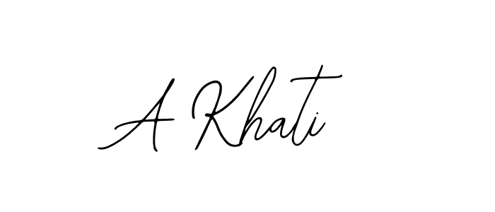 Use a signature maker to create a handwritten signature online. With this signature software, you can design (Bearetta-2O07w) your own signature for name A Khati. A Khati signature style 12 images and pictures png