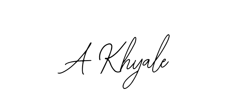 Make a beautiful signature design for name A Khyale. With this signature (Bearetta-2O07w) style, you can create a handwritten signature for free. A Khyale signature style 12 images and pictures png