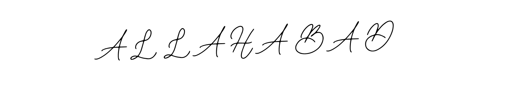 How to make A L L A H A B A D name signature. Use Bearetta-2O07w style for creating short signs online. This is the latest handwritten sign. A L L A H A B A D signature style 12 images and pictures png