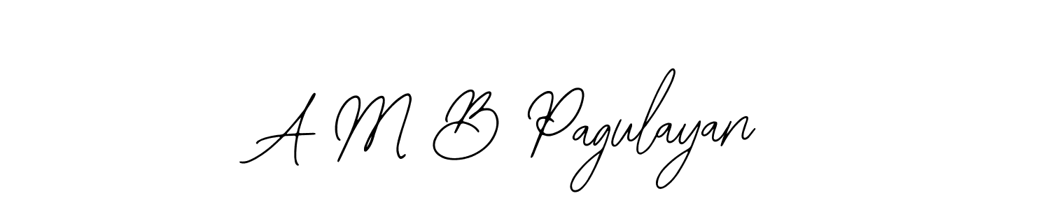 How to make A M B Pagulayan name signature. Use Bearetta-2O07w style for creating short signs online. This is the latest handwritten sign. A M B Pagulayan signature style 12 images and pictures png