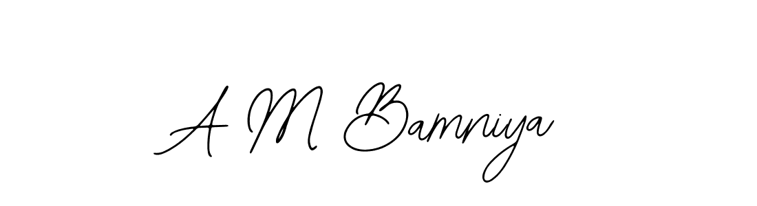 Similarly Bearetta-2O07w is the best handwritten signature design. Signature creator online .You can use it as an online autograph creator for name A M Bamniya. A M Bamniya signature style 12 images and pictures png