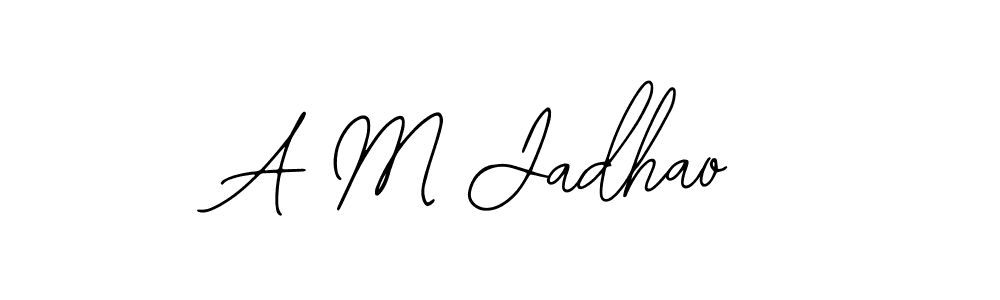 How to make A M Jadhao name signature. Use Bearetta-2O07w style for creating short signs online. This is the latest handwritten sign. A M Jadhao signature style 12 images and pictures png