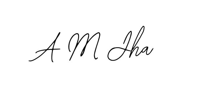 The best way (Bearetta-2O07w) to make a short signature is to pick only two or three words in your name. The name A M Jha include a total of six letters. For converting this name. A M Jha signature style 12 images and pictures png