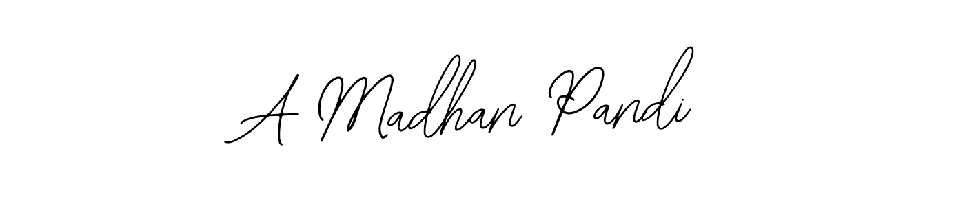 You should practise on your own different ways (Bearetta-2O07w) to write your name (A Madhan Pandi) in signature. don't let someone else do it for you. A Madhan Pandi signature style 12 images and pictures png