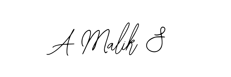 How to make A Malik S name signature. Use Bearetta-2O07w style for creating short signs online. This is the latest handwritten sign. A Malik S signature style 12 images and pictures png