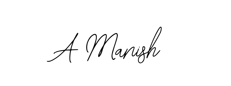 How to make A Manish name signature. Use Bearetta-2O07w style for creating short signs online. This is the latest handwritten sign. A Manish signature style 12 images and pictures png