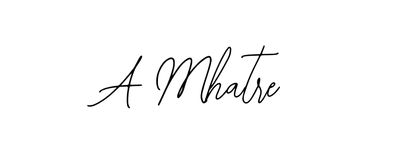 How to make A Mhatre name signature. Use Bearetta-2O07w style for creating short signs online. This is the latest handwritten sign. A Mhatre signature style 12 images and pictures png