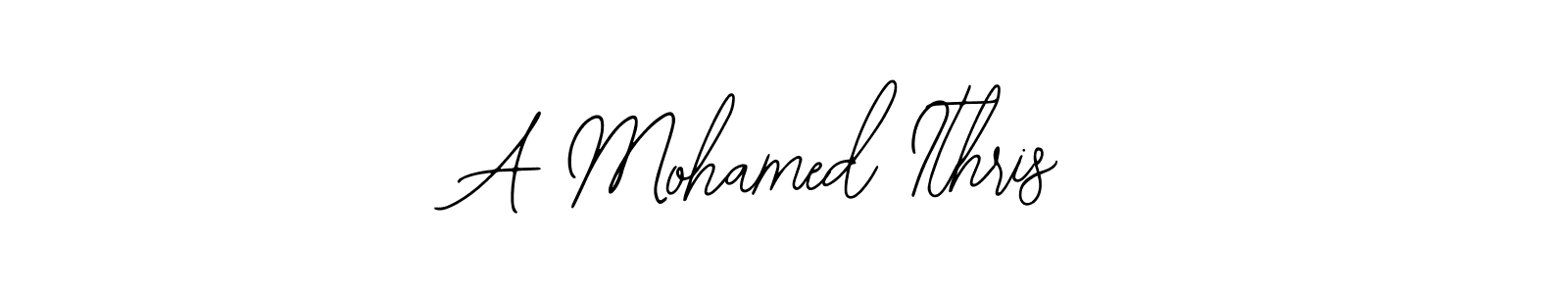 The best way (Bearetta-2O07w) to make a short signature is to pick only two or three words in your name. The name A Mohamed Ithris include a total of six letters. For converting this name. A Mohamed Ithris signature style 12 images and pictures png