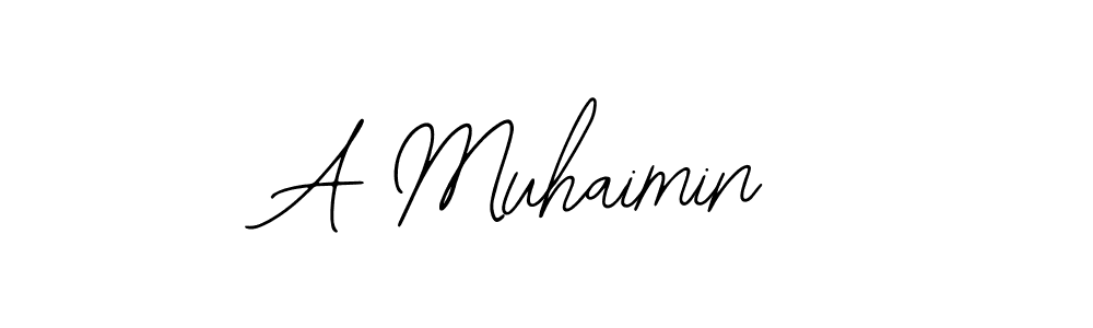 How to make A Muhaimin name signature. Use Bearetta-2O07w style for creating short signs online. This is the latest handwritten sign. A Muhaimin signature style 12 images and pictures png