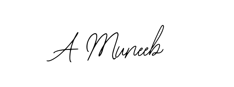 Bearetta-2O07w is a professional signature style that is perfect for those who want to add a touch of class to their signature. It is also a great choice for those who want to make their signature more unique. Get A Muneeb name to fancy signature for free. A Muneeb signature style 12 images and pictures png