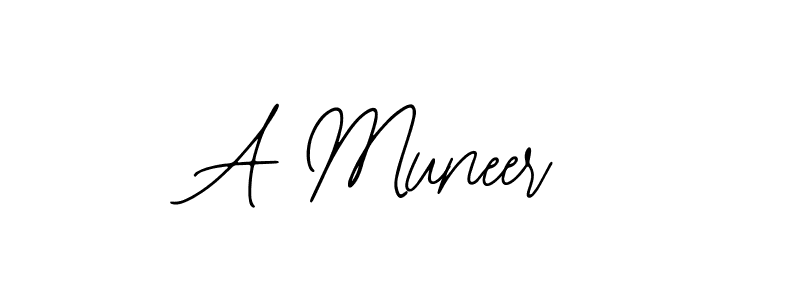 The best way (Bearetta-2O07w) to make a short signature is to pick only two or three words in your name. The name A Muneer include a total of six letters. For converting this name. A Muneer signature style 12 images and pictures png