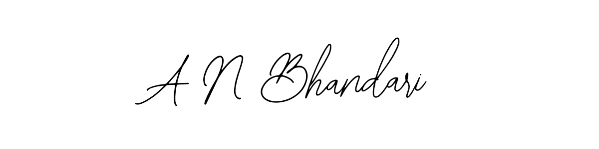 How to make A N Bhandari name signature. Use Bearetta-2O07w style for creating short signs online. This is the latest handwritten sign. A N Bhandari signature style 12 images and pictures png