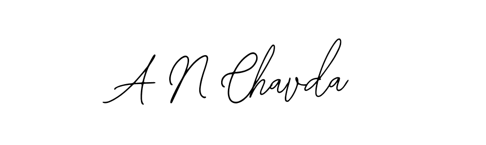 How to make A N Chavda name signature. Use Bearetta-2O07w style for creating short signs online. This is the latest handwritten sign. A N Chavda signature style 12 images and pictures png