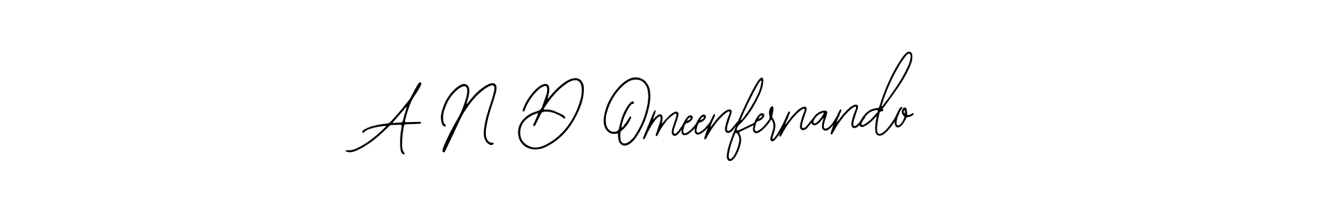 The best way (Bearetta-2O07w) to make a short signature is to pick only two or three words in your name. The name A N D Omeenfernando include a total of six letters. For converting this name. A N D Omeenfernando signature style 12 images and pictures png