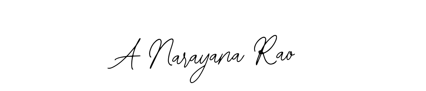 How to make A Narayana Rao name signature. Use Bearetta-2O07w style for creating short signs online. This is the latest handwritten sign. A Narayana Rao signature style 12 images and pictures png