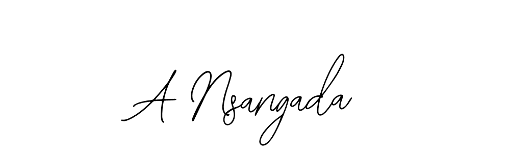 Use a signature maker to create a handwritten signature online. With this signature software, you can design (Bearetta-2O07w) your own signature for name A Nsangada. A Nsangada signature style 12 images and pictures png