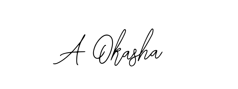 The best way (Bearetta-2O07w) to make a short signature is to pick only two or three words in your name. The name A Okasha include a total of six letters. For converting this name. A Okasha signature style 12 images and pictures png
