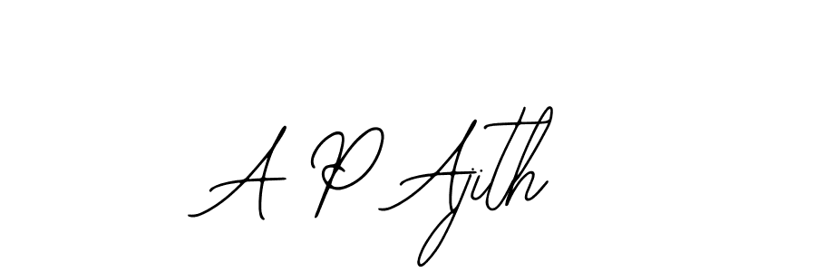 Design your own signature with our free online signature maker. With this signature software, you can create a handwritten (Bearetta-2O07w) signature for name A P Ajith. A P Ajith signature style 12 images and pictures png