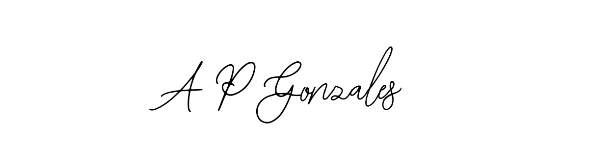 It looks lik you need a new signature style for name A P Gonzales. Design unique handwritten (Bearetta-2O07w) signature with our free signature maker in just a few clicks. A P Gonzales signature style 12 images and pictures png