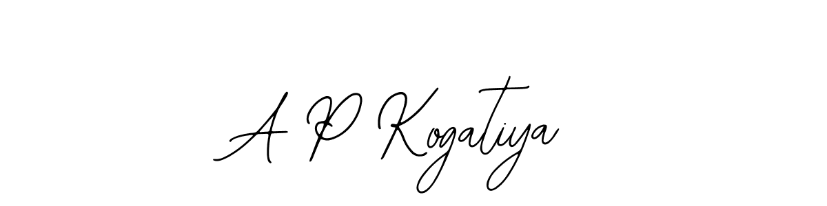 You should practise on your own different ways (Bearetta-2O07w) to write your name (A P Kogatiya) in signature. don't let someone else do it for you. A P Kogatiya signature style 12 images and pictures png