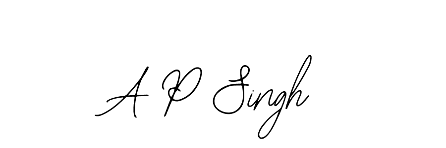 Bearetta-2O07w is a professional signature style that is perfect for those who want to add a touch of class to their signature. It is also a great choice for those who want to make their signature more unique. Get A P Singh name to fancy signature for free. A P Singh signature style 12 images and pictures png