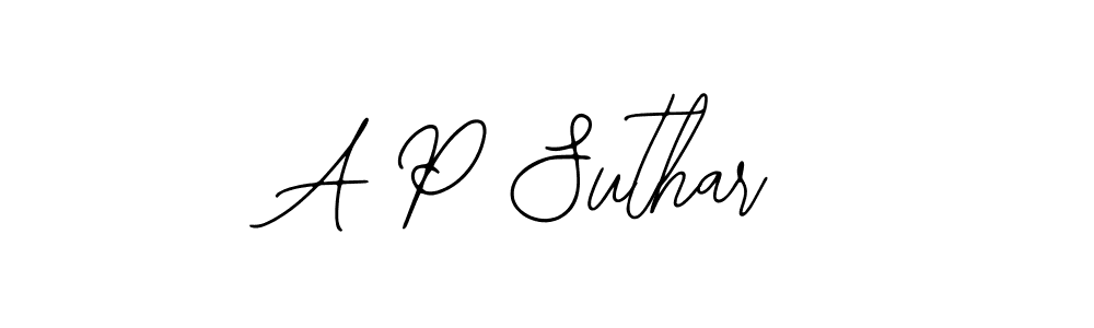 Also we have A P Suthar name is the best signature style. Create professional handwritten signature collection using Bearetta-2O07w autograph style. A P Suthar signature style 12 images and pictures png