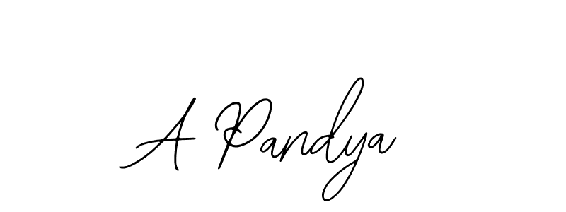 The best way (Bearetta-2O07w) to make a short signature is to pick only two or three words in your name. The name A Pandya include a total of six letters. For converting this name. A Pandya signature style 12 images and pictures png