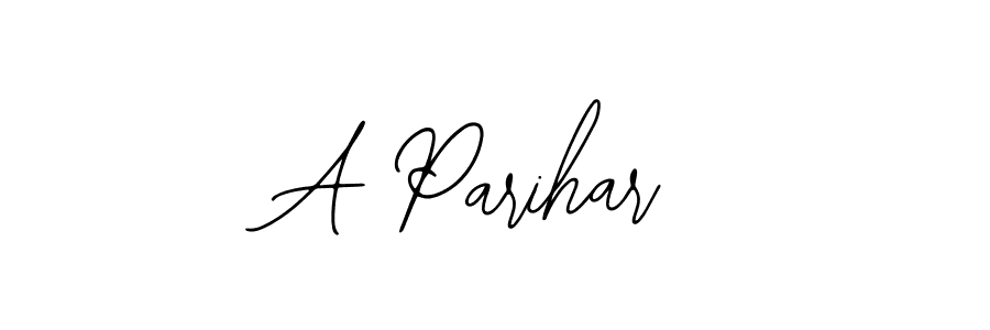 How to make A Parihar name signature. Use Bearetta-2O07w style for creating short signs online. This is the latest handwritten sign. A Parihar signature style 12 images and pictures png