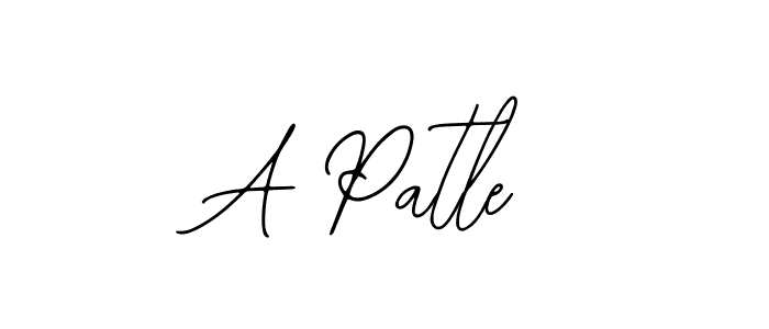 How to make A Patle name signature. Use Bearetta-2O07w style for creating short signs online. This is the latest handwritten sign. A Patle signature style 12 images and pictures png