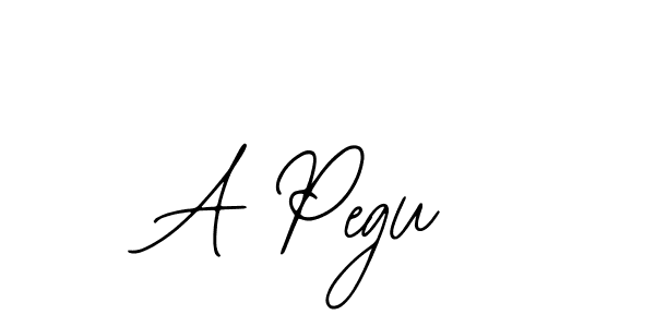 Design your own signature with our free online signature maker. With this signature software, you can create a handwritten (Bearetta-2O07w) signature for name A Pegu. A Pegu signature style 12 images and pictures png