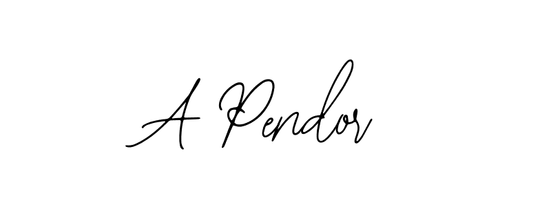 You should practise on your own different ways (Bearetta-2O07w) to write your name (A Pendor) in signature. don't let someone else do it for you. A Pendor signature style 12 images and pictures png