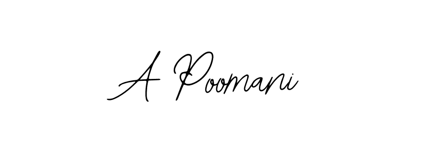 How to make A Poomani name signature. Use Bearetta-2O07w style for creating short signs online. This is the latest handwritten sign. A Poomani signature style 12 images and pictures png